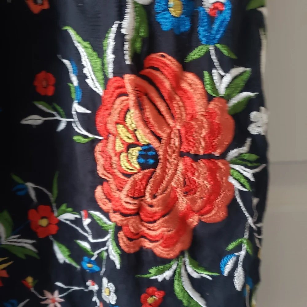 Anthropologie Black Dress with Colorful Floral Embroidery - Picture 10 of 10